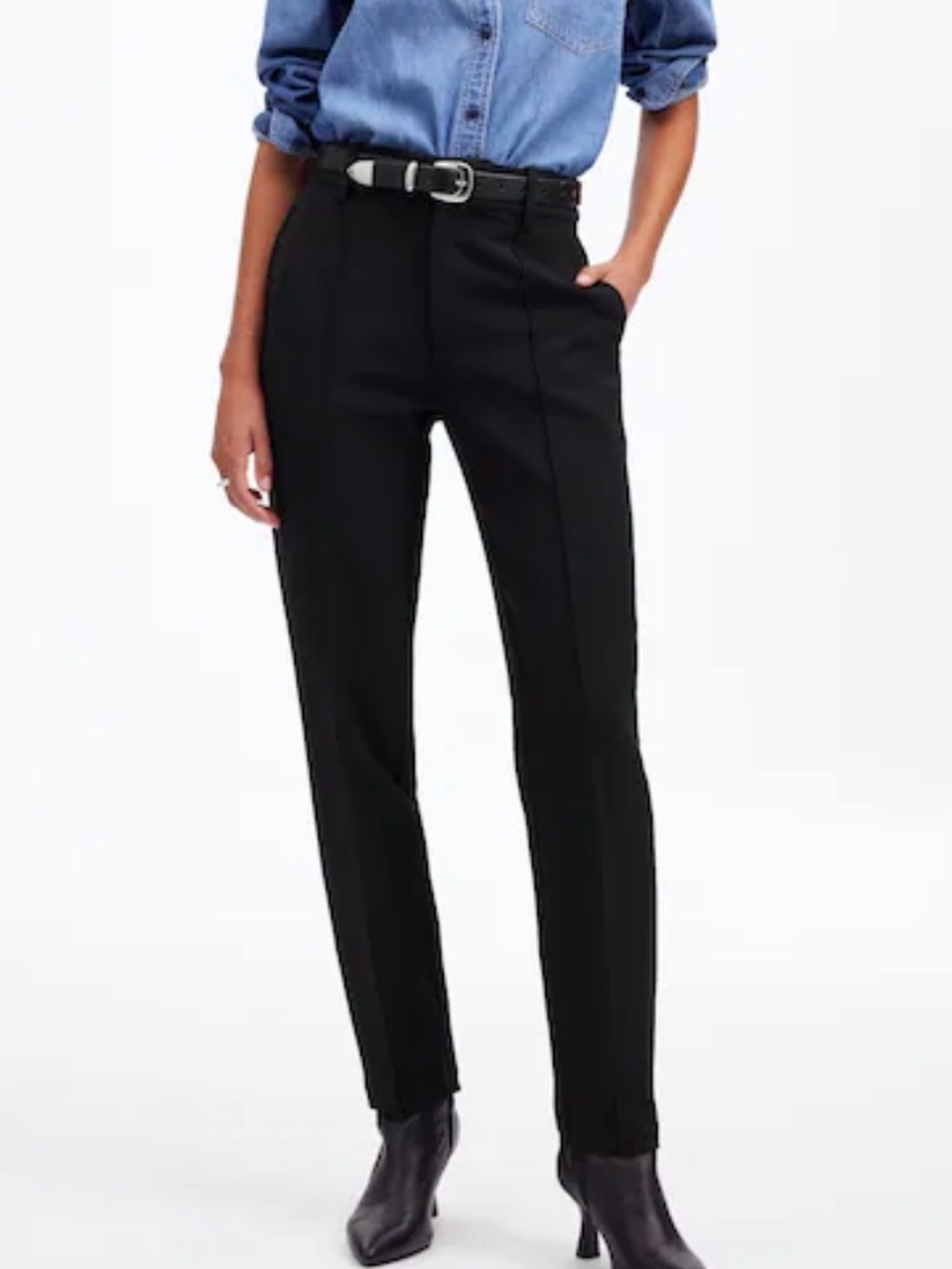 Madewell Black Mid Rise Slim Ankle Pants Sz 6 Womens